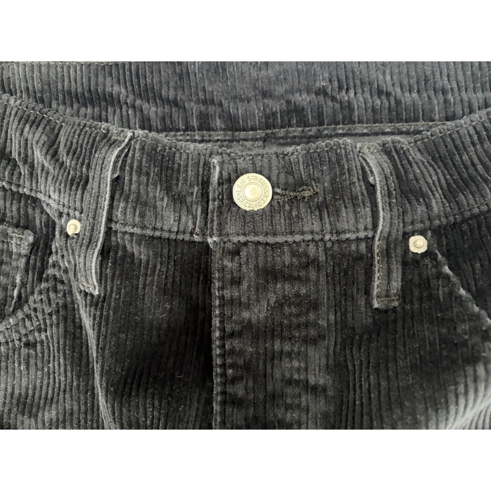 Levi's Black Corduroy Pants Mens 31x30 Slim Fit Stretch 5 Pocket Casual - Picture 12 of 14